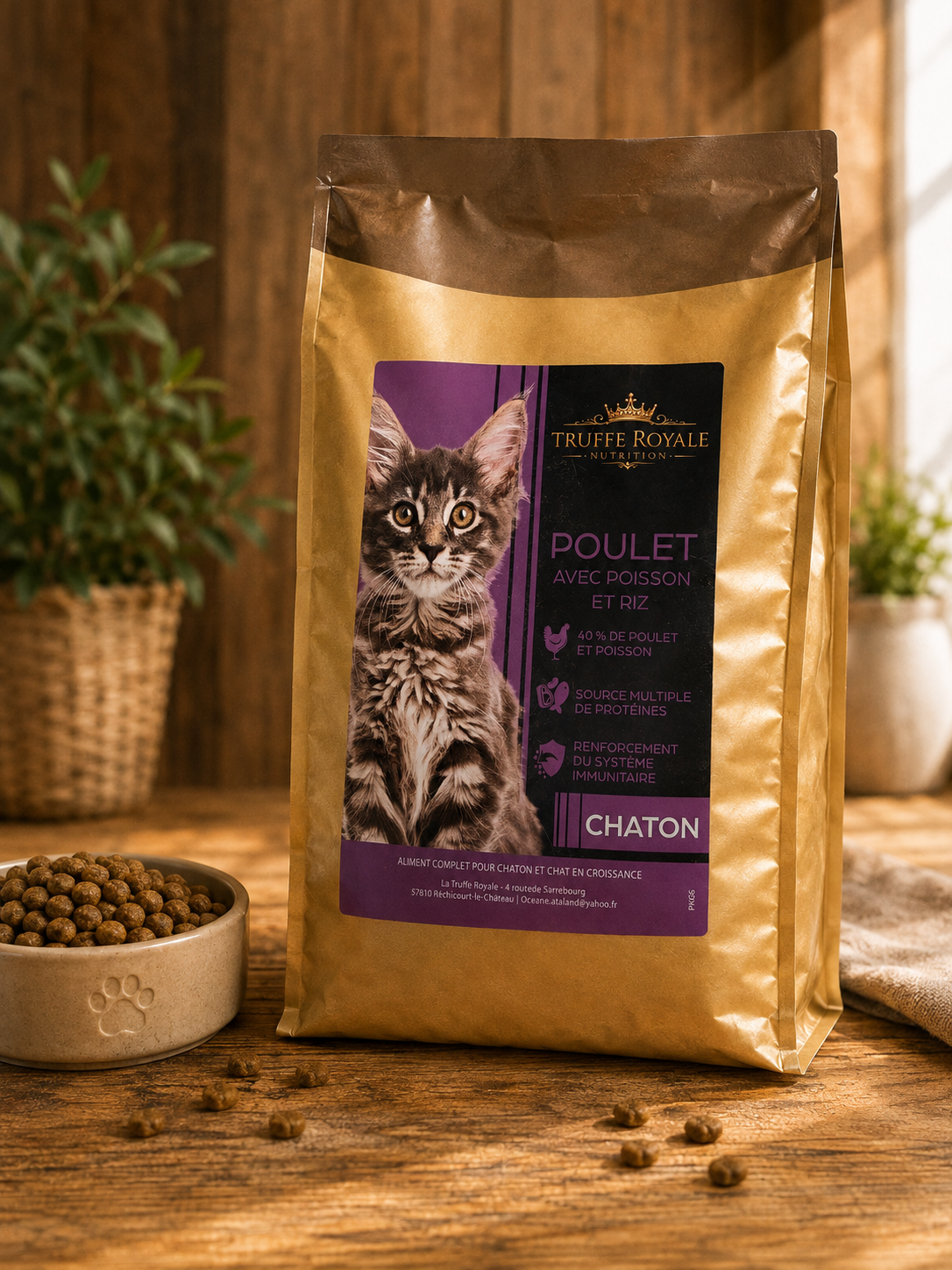 Croquette Chaton - Poulet avec Poisson & Riz - Croissance - 6kg