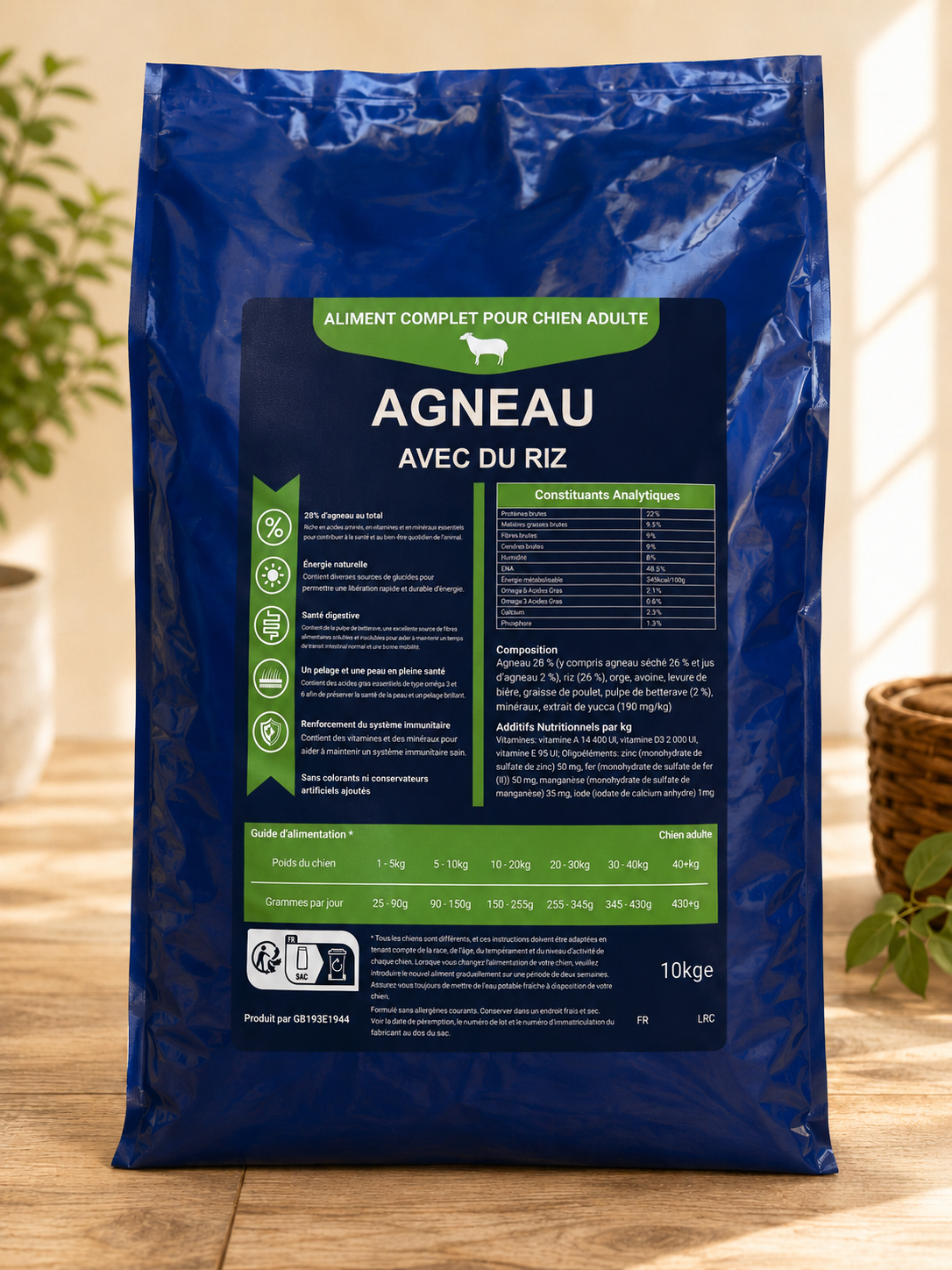 Croquette Chien Adulte - Agneau & Riz - 10kg