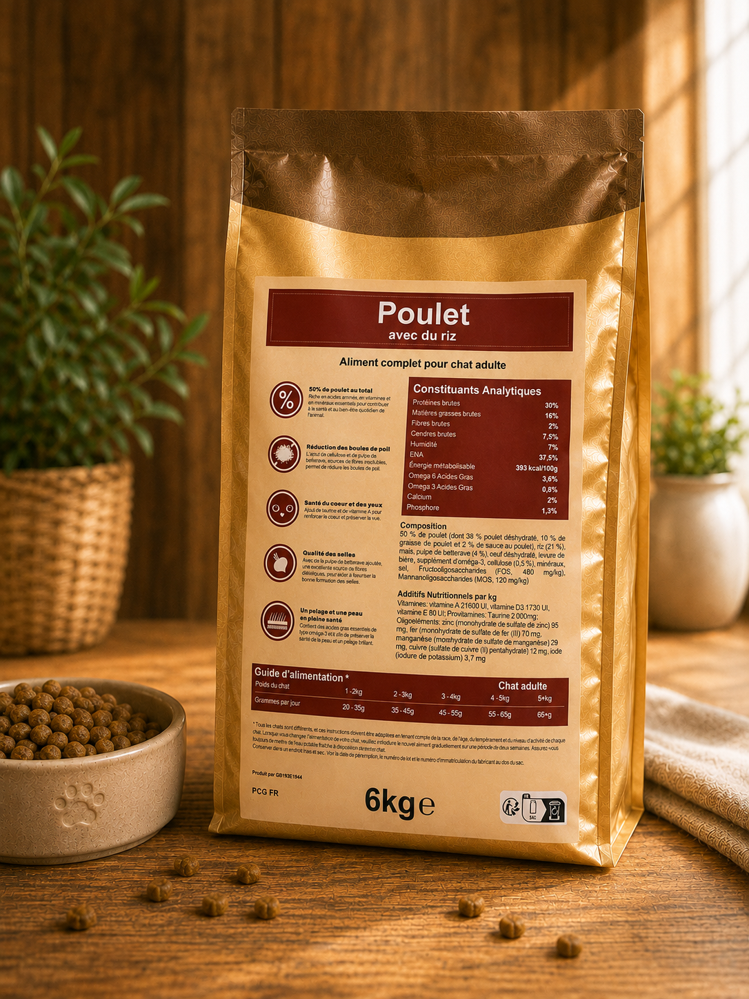 Croquette Chat - Poulet & Riz - 6kg