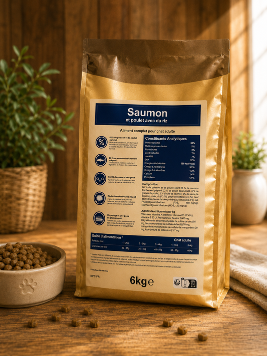 Croquette Chat - Saumon & Poulet avec du Riz -6kg