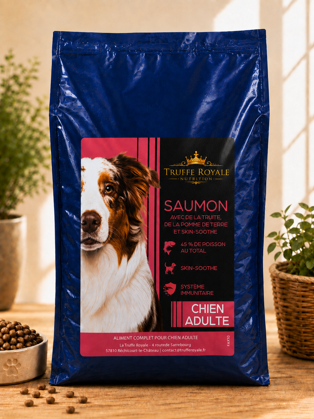 Croquette Chien Adulte - Saumon & Truite , Pomme de terre & Skin Soothe - 10kg