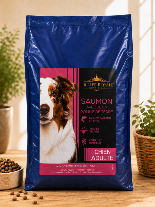 Croquette Chien Adulte - Saumon & Pomme de terre - Riche en Saumon - 10kg