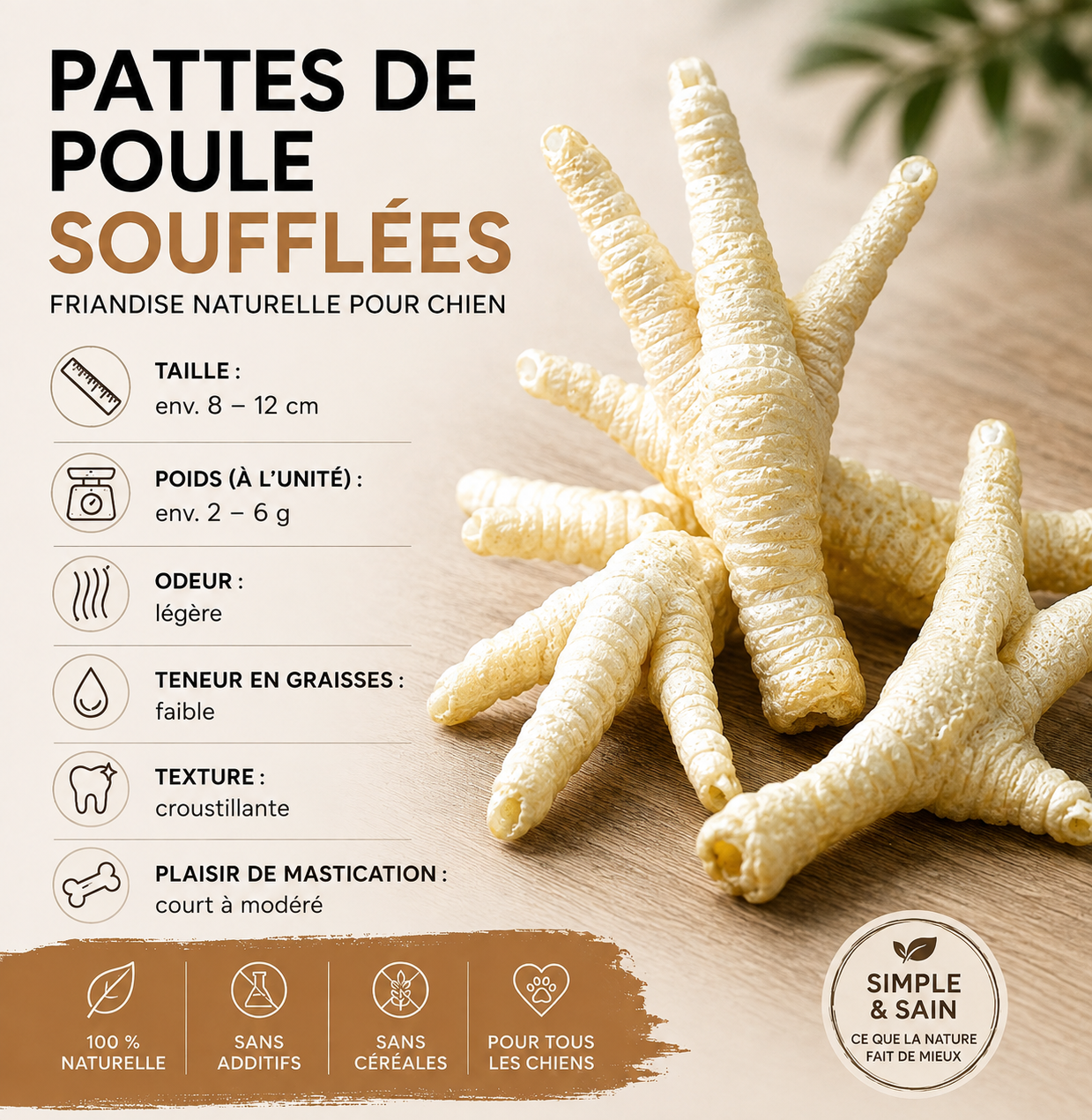 Pattes de poule soufflées