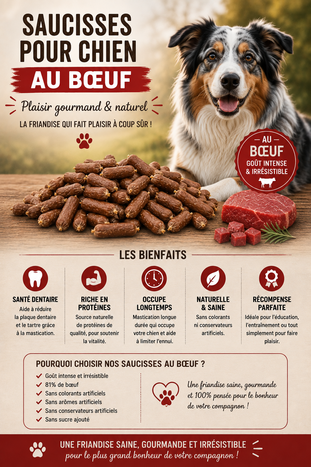 Saucisses pour chien - x10