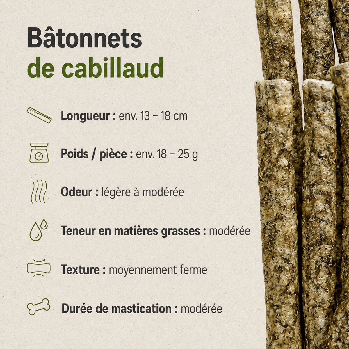 Bâtonnet de Cabillaud Naturels pour Chien & Chat