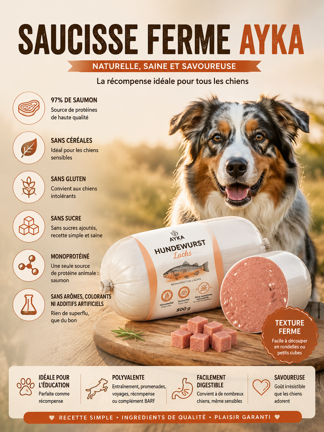 Saucisse ferme au Saumon