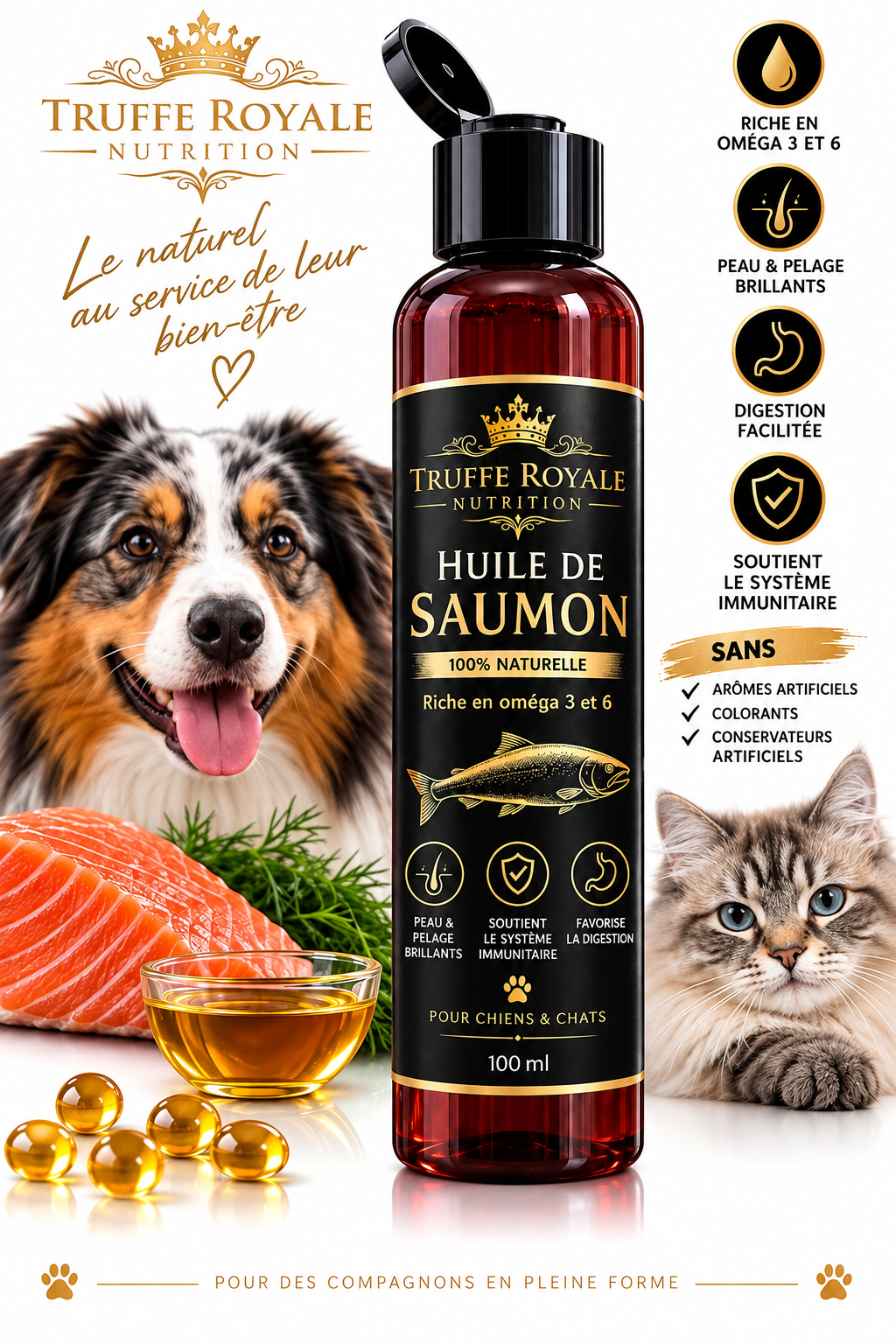 Huile de Saumon 100% Naturelle
